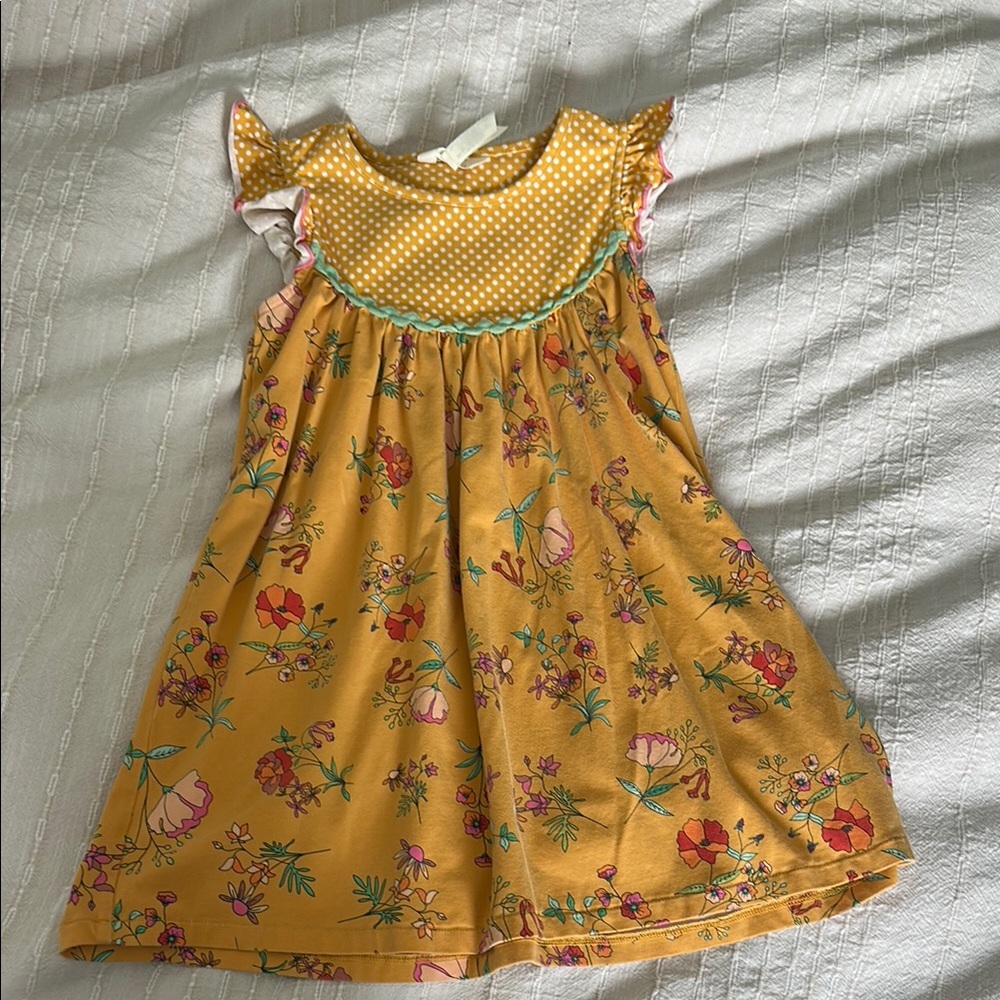 Matilda Jane Yellow Smocked Sundress with Flutter Sleeves